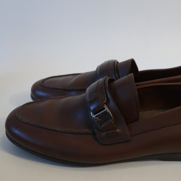 Mens Salvatore Ferragamo Brown Leather Flats Loafers Shoes 8.5 EE/EEE main image 14